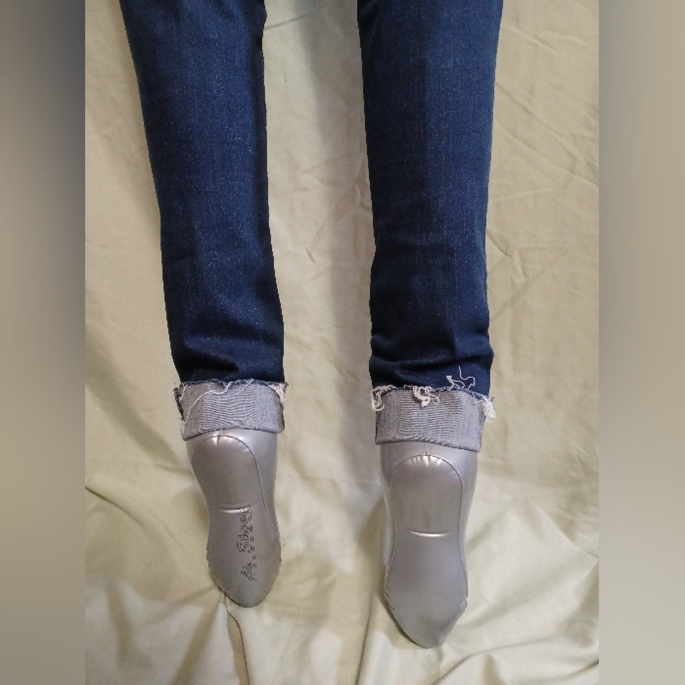 A Mossimo Supply Co. Dark Blue Slkm Skinny Raw Ankle Denim Jeans - Picture 5 of 9